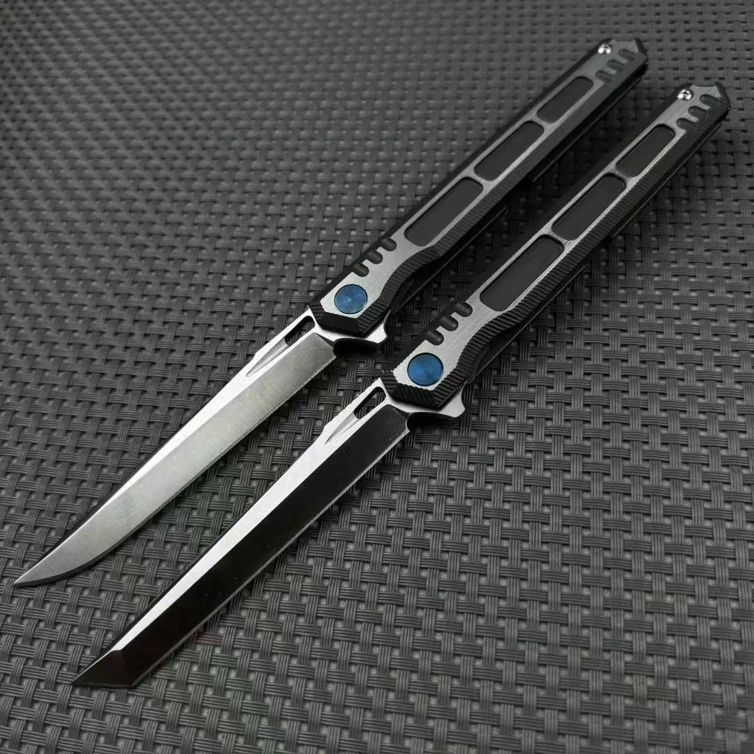 进口M390钢——黑金折刀